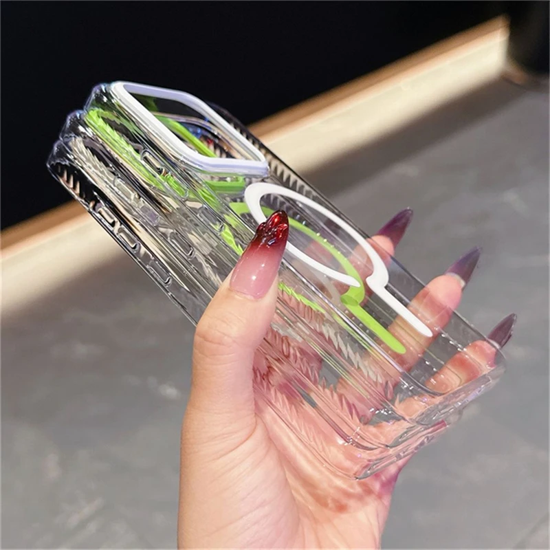 Magnetic Clear Hard Phone Case with Slim Fashion Bumper