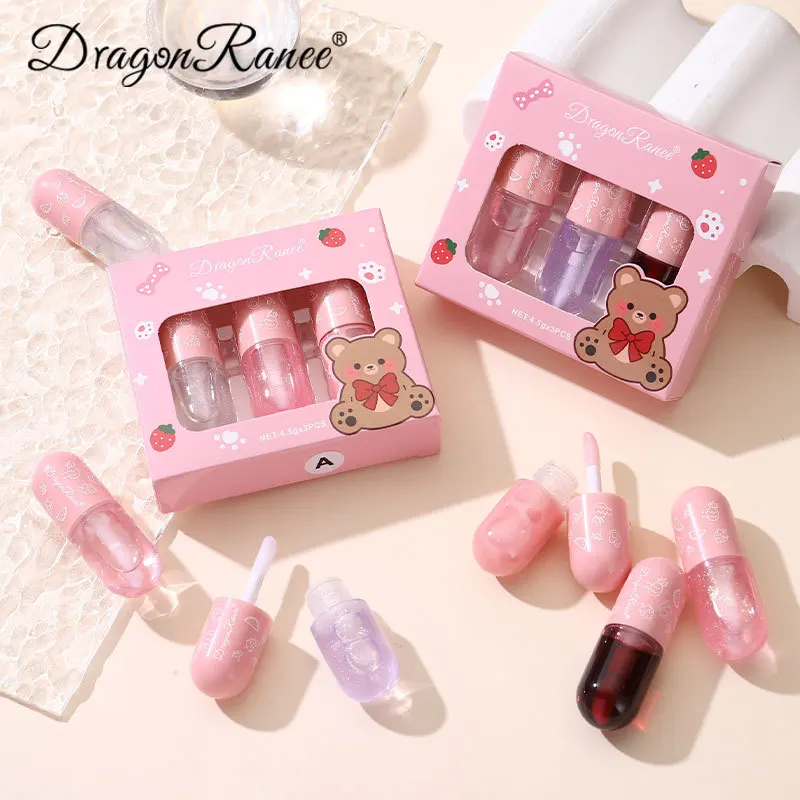 Cute Bear Lipstick Hydrating Lip Glow Oil Moisturizing Lip Gloss Set Makeup Tinted for Lip Care&Dry Lip,Ideal Gift For Festival 5