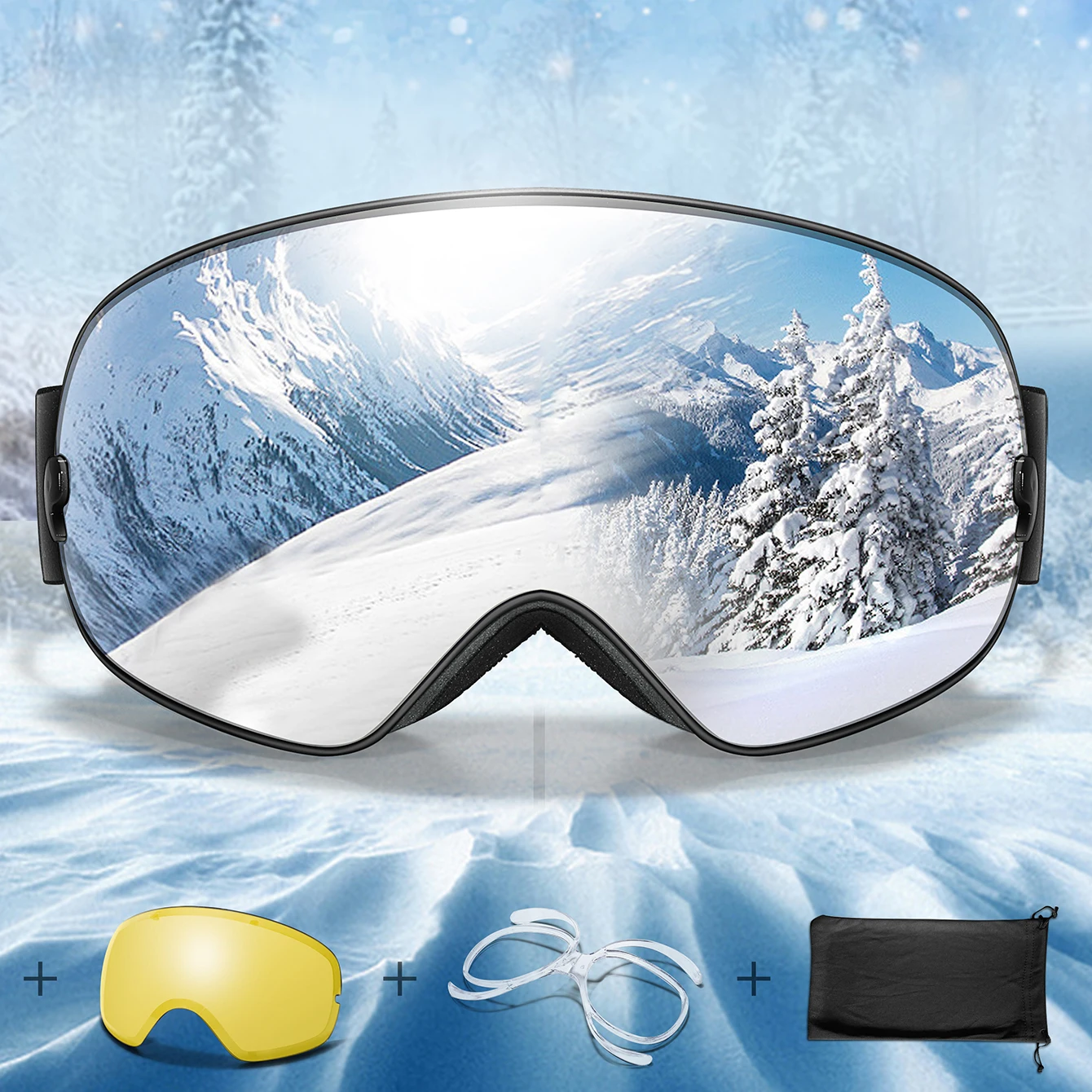Men Women Anti-Fog UV400 SKI Goggles