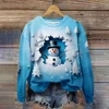 3d Snowman Printed Sweatshirt Women's Long Sleeve Top Pullover Autumn Loose Fashion O Neck Sweater Christmas Female Clothing 1