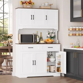 Tall Farmhouse Kitchen Pantry Cabinet for Home Kitchen 1