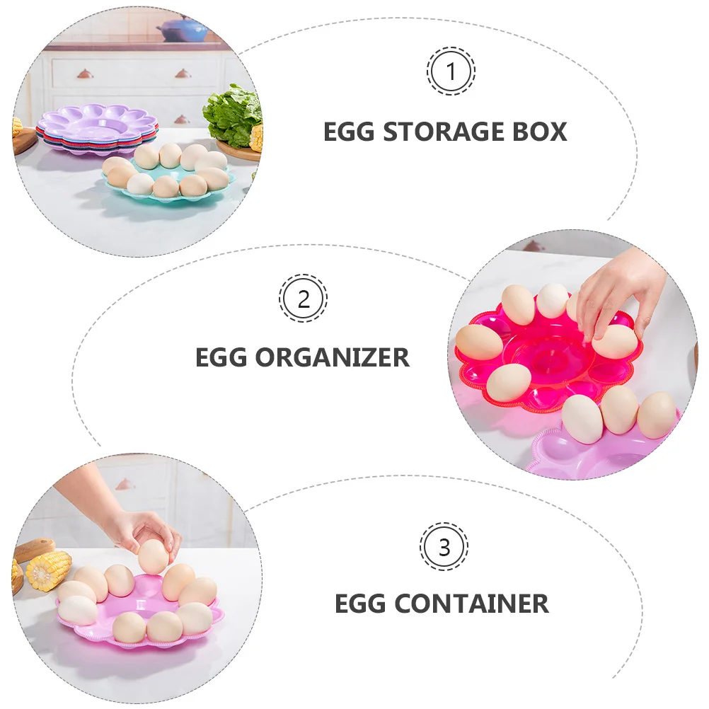 4pcs 12 Grids Egg Holder Trays Creative Plastic Egg Shelf Case Organizer  Refrigerator Egg Racks Container Random Color - AliExpress