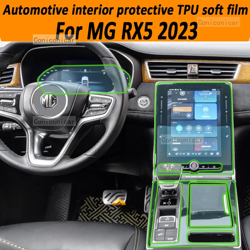 

For MG RX5 2023 Hybrid BEV Gearbox Penal Navigation Automotive Interior Screen Protective Film TPU Anti-Scratch Sticker Protect