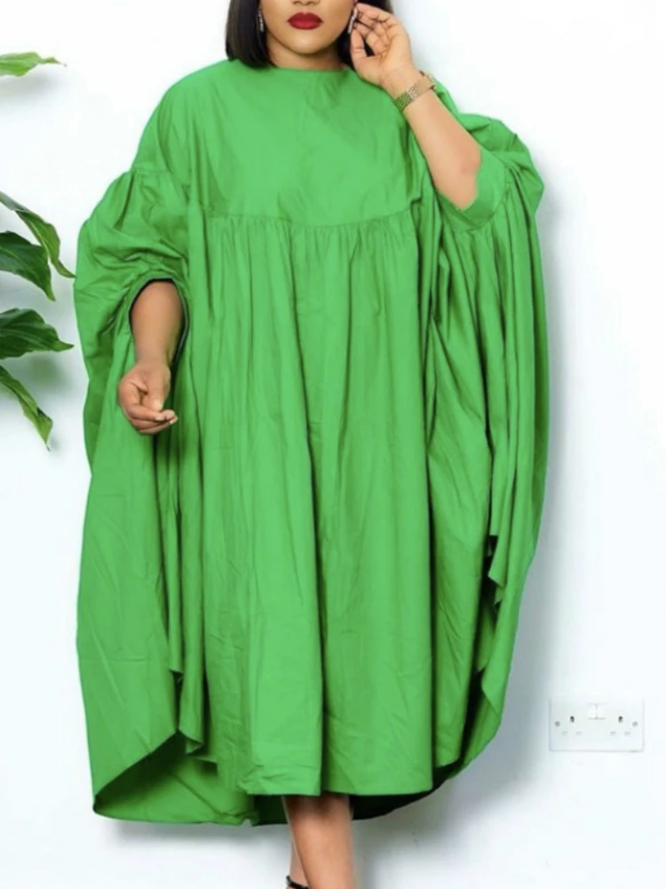 Women's Fashion Elegant Cape Loose Pleated African Plus Size