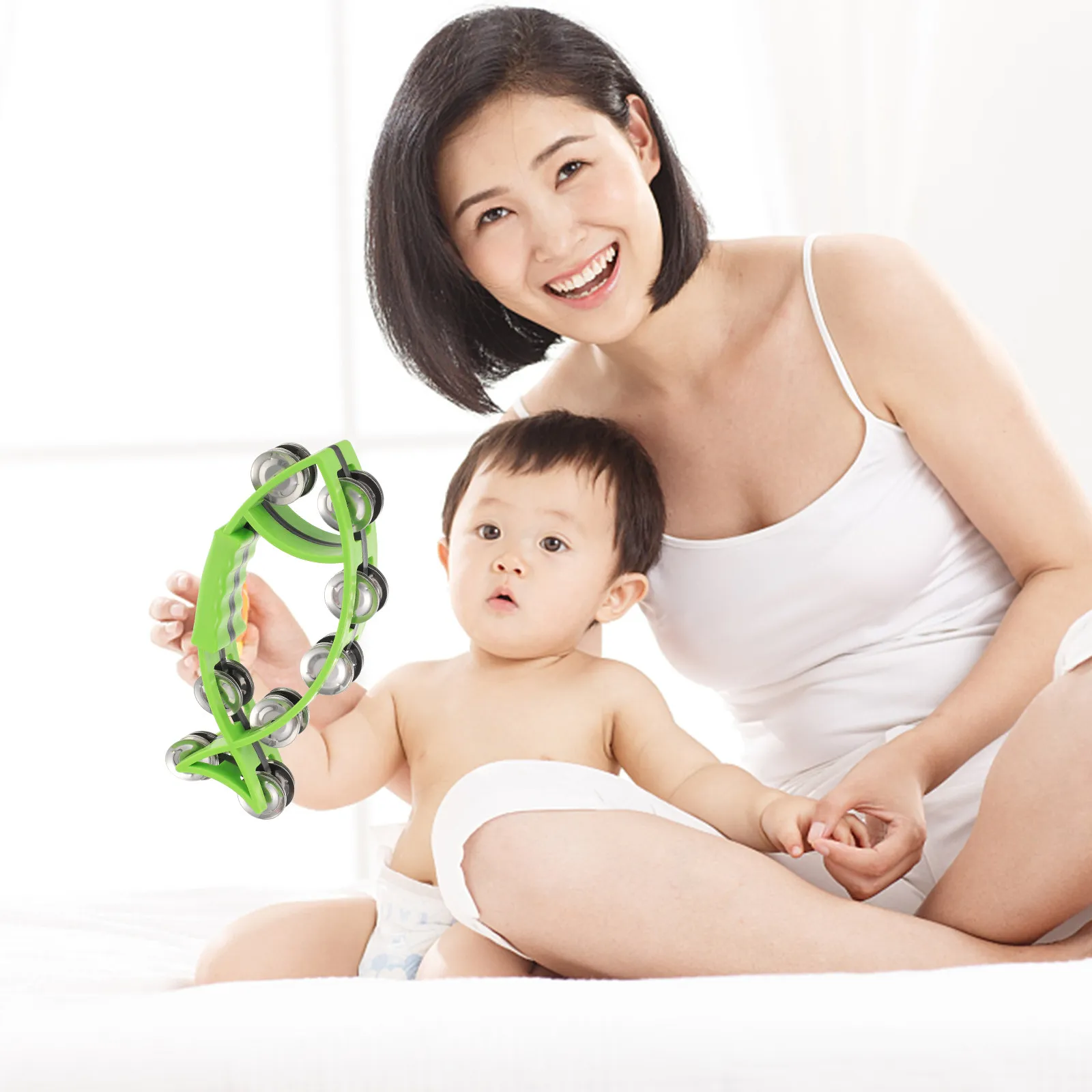 휴대용 물고기 모양 탬버린 휴대용 오르프 핸드벨 타악기 어린이 성인 음악 학습 무대 파티 용품