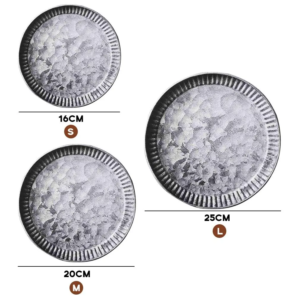 Old Iron Art Storage Plate Vintage Iron Plate Round Wrought Storage Tray Dessert Cake Dried Fruit Home Kitchen Decor storage box storage tray