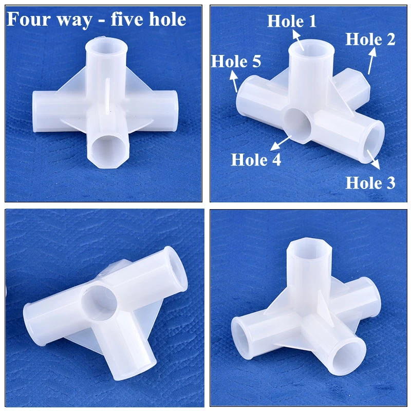 2-30Pcs Inner Dia 13mm Tee Four Way Joint Stand For Flowers Plant Support Connector Wardrobe Fittings Shelf DIY Garden Buildings plant support connector