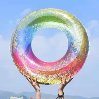 Swimming Rings Glitter Pool Foats  Adult Children Inflatable Pool Tube Float Water Toy Swim Laps Summer Swimming Pool Beach Toys 1
