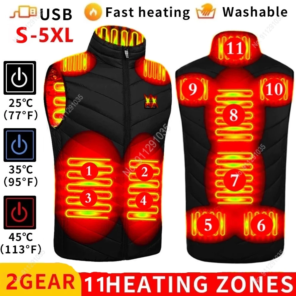 

New 11 Heated Vest Jacket Fashion Men Women Coat Clothes Camouflage Electric Heating Thermal Warm Clothes Winter Heated Hunting