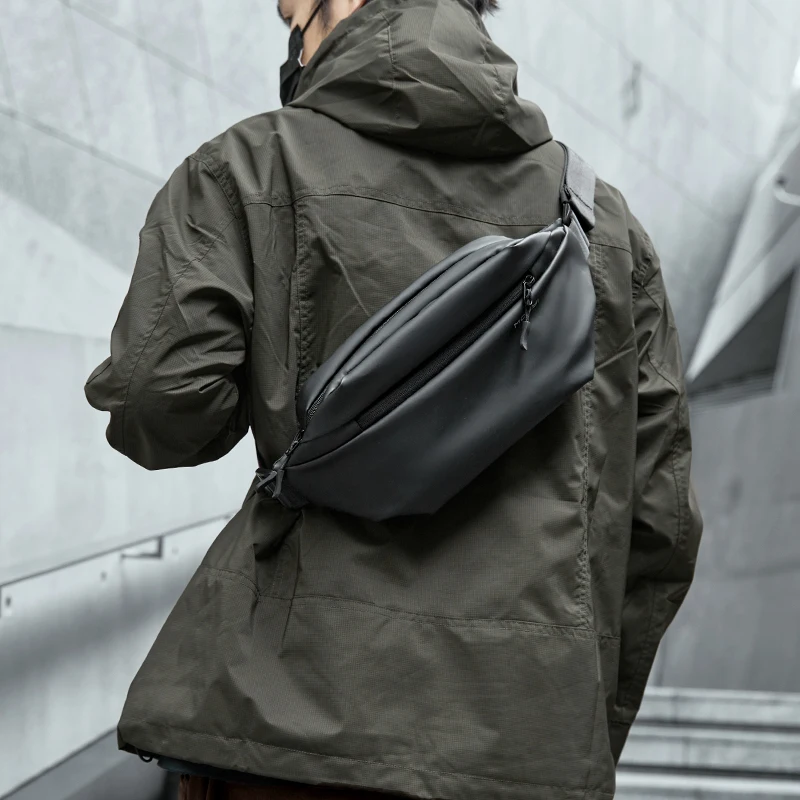 MATE ELAN Fanny Bag for Men Waterproof Sling Bag with Magnetic Snap Bussiness Shoulder for Traveling Sporting