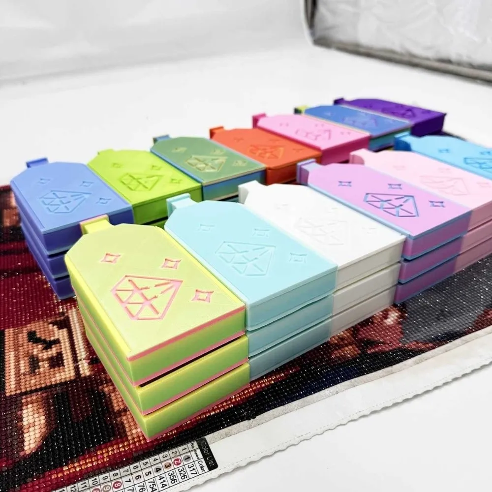 DIY Craft Diamond Painting Tray Kits Multi-Color Embroidery Drill Storage Box Glitter Beading Plates Art Dot Drill Tray