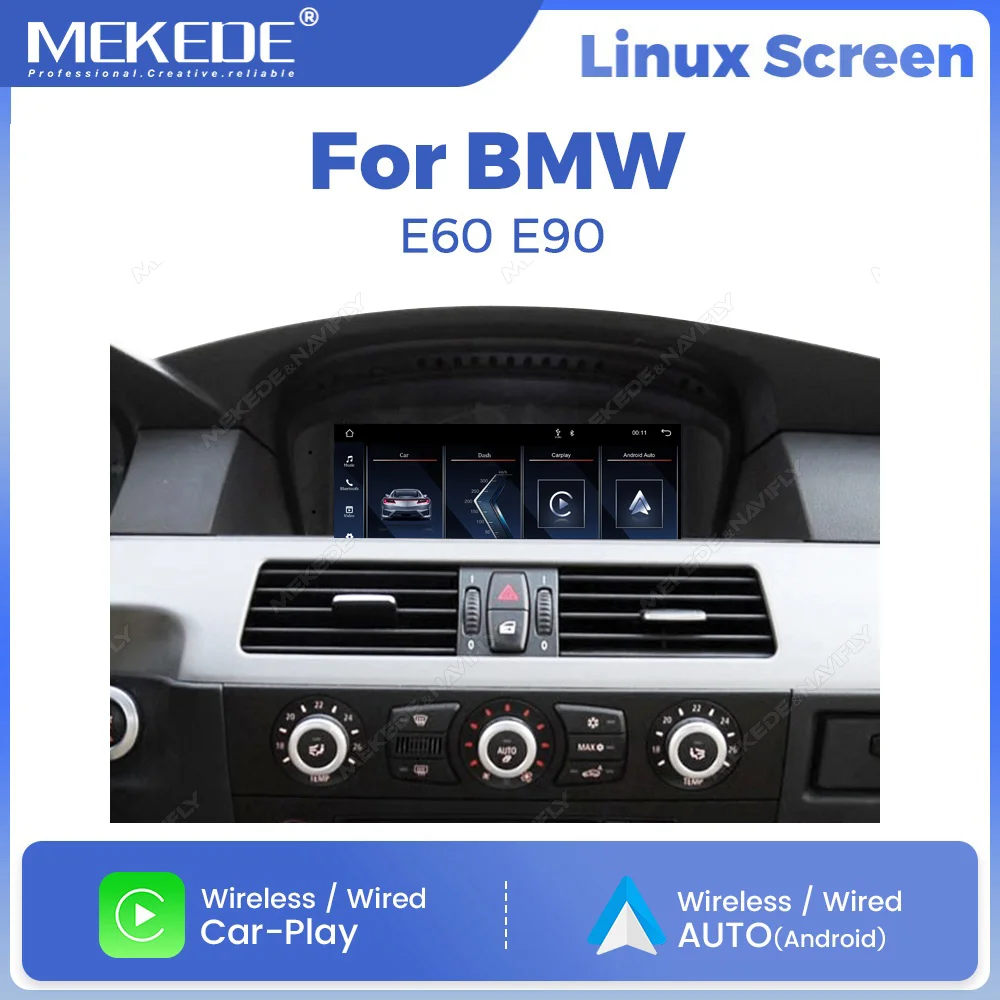 MEKEDE Radio para coche con sistema Linux de 8,8 pulgadas para BMW Serie 3 E60 E61 E63 E64 Serie 5 E90 E91 E92 E93 CCC CIC AirPlay Autolink CarPlay Android Auto GPS Navegación Reproductor Multimedia BT SWC Autoradio Reproductor de vídeo Unidad Principal Estéreo Sistema Inteligente 1
