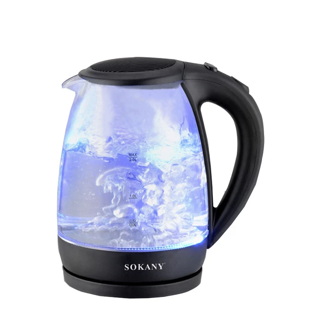 Electric Borosilicate Glass And Steel Hot Tea Water Kettle - 2-liter 2000w  Fast Boiling Cordless With Led Light - Electric Kettles - AliExpress