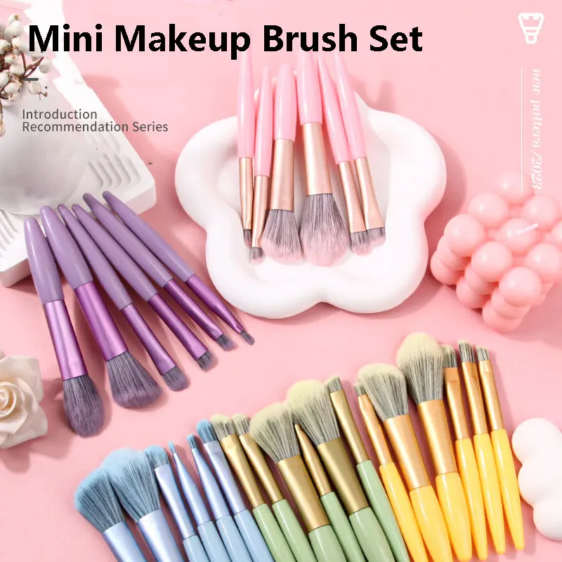 MiniMakeupBrushFullSet6pcsProfessionalMakeupBrushPowderBlush