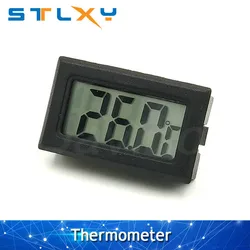 Compact Waterproof Digital Thermometer with LCD Display for Freezer and Indoor/Outdoor Use (Black no cable)
