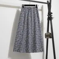 Spring Summer Chiffon Women skirts Casual Floral Printed Woman Long skirts Elastic Waist Female Loose extended Skirt - Image 3