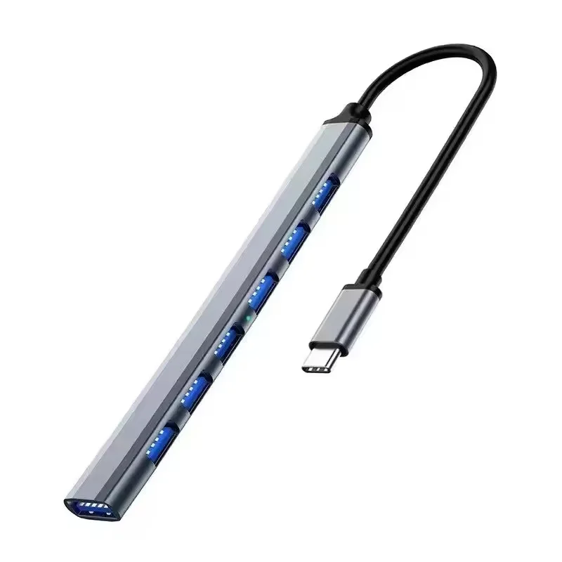 Aluminum 7-in-1 USB-C Multi-Port Adapter with USB 3.0, USB 2.0, and USB-C Ports