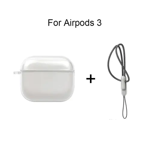 Clear Soft TPU Earphone Case for Airpods 4 3 2 1 Pro Pro2 Pro 3 Shockproof with Lanyard Strap for Airpods 4 Charging Case Cover - Image 10