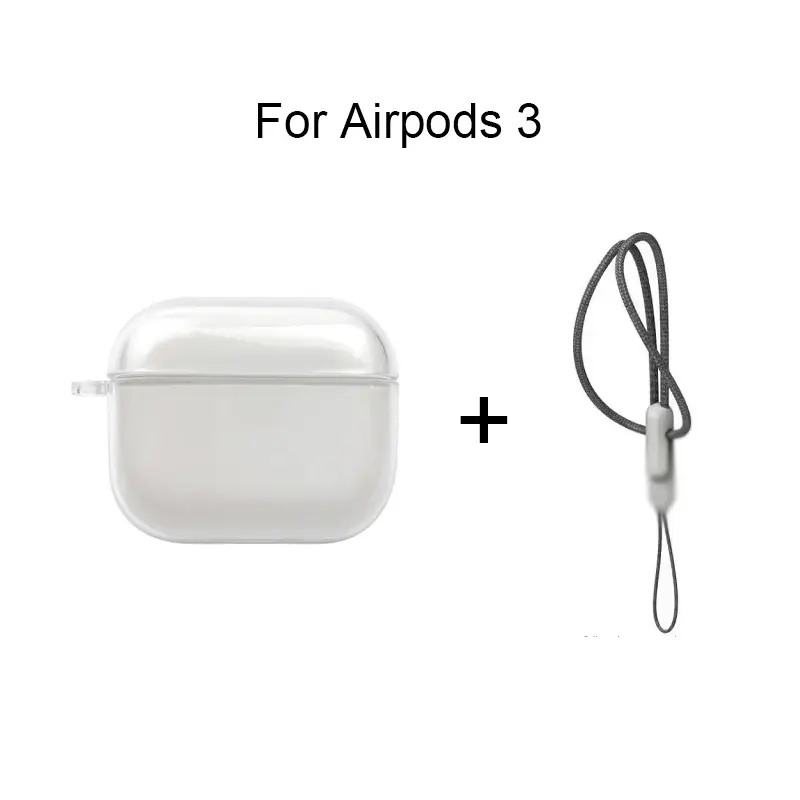 Clear Soft TPU Earphone Case for Airpods 4 3 2 1 Pro Pro2 Pro 3 Shockproof with Lanyard Strap for Airpods 4 Charging Case Cover - Image 10