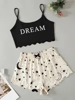 Women's Pajamas Set Sexy Lingerie Leopard Print Sling Sleepwear V-Neck Sleeveless Top and Shorts Sets Pyjamas Homewear - Image 5