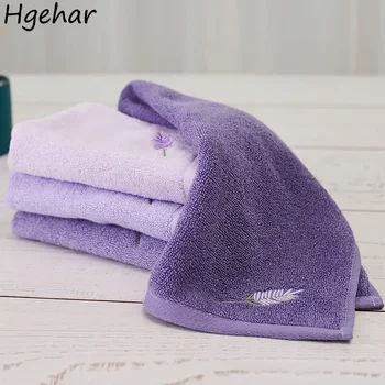 Purple Handkerchief Towel Comfortable Absorbent Washable Ins Simple Home Lady Square Design Fall Embroidered Artistic Quick Dry 1