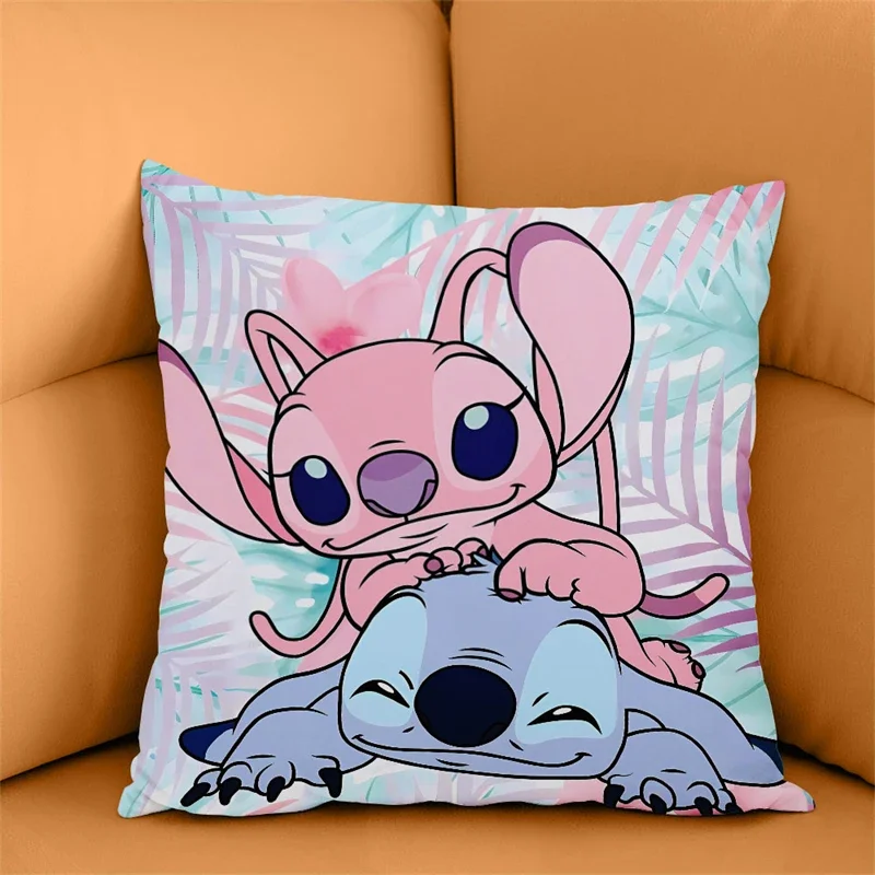 Cushion Cover Pillow Case Cover Disney Stitch Star Pillow Anime Secondary Peripheral Sofa Bed Head 45x45 cm