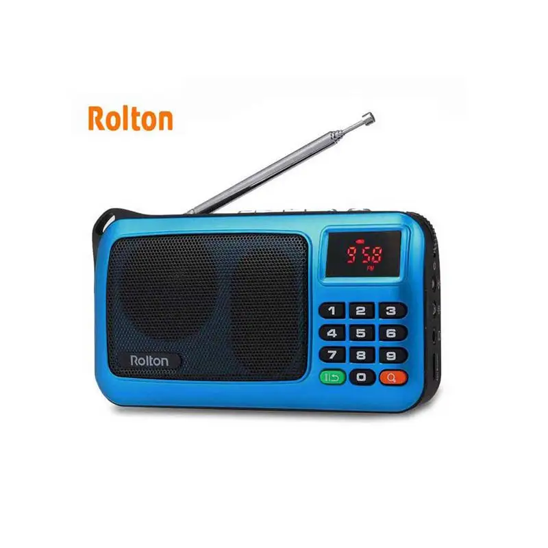 Rolton W405 Digital Mini Mp3 Music Player Portable Fm Radio Speaker Tf Usb Disk Player With Flashlight images - 6