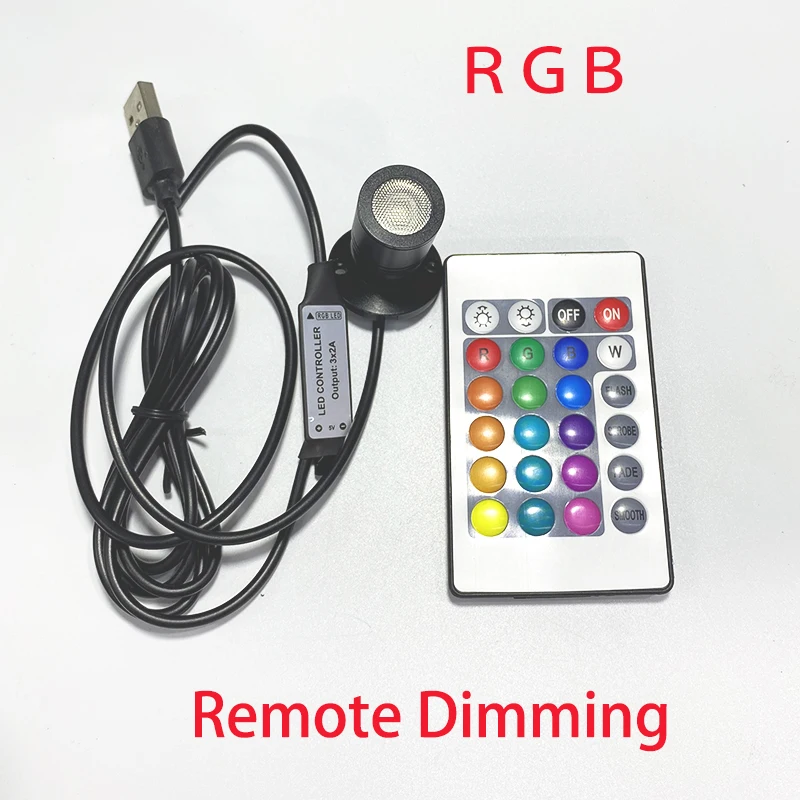 Rgb Led Spot Light Usb 5V Remote Dimming Mini Bulb 1W 3W Cabinet Showcase Dollhouse Jewelry Lamp Stage KTV Bar Light