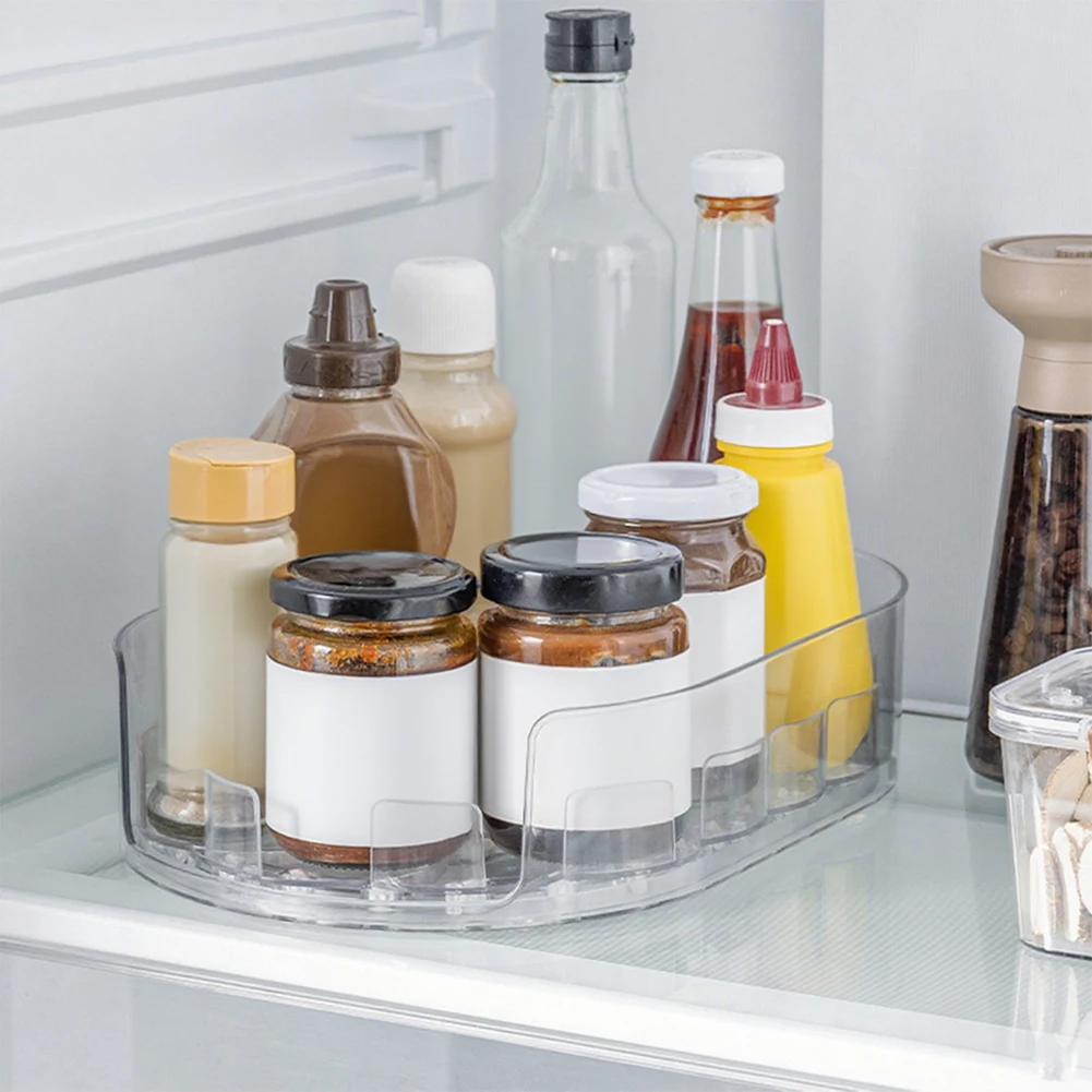 Kitchen Bottle Storage Rack for Bathroom Cabinet Fridge Vanity (Transparent)