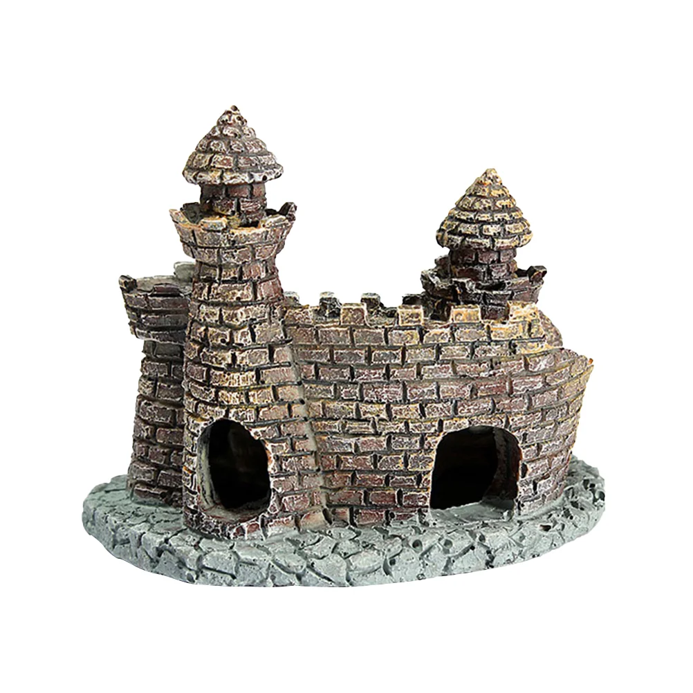 

Vintage Aquarium Castle Ornament Creative Fish Tank Landscaping Resin Decorations for Aquarium Fish Tank