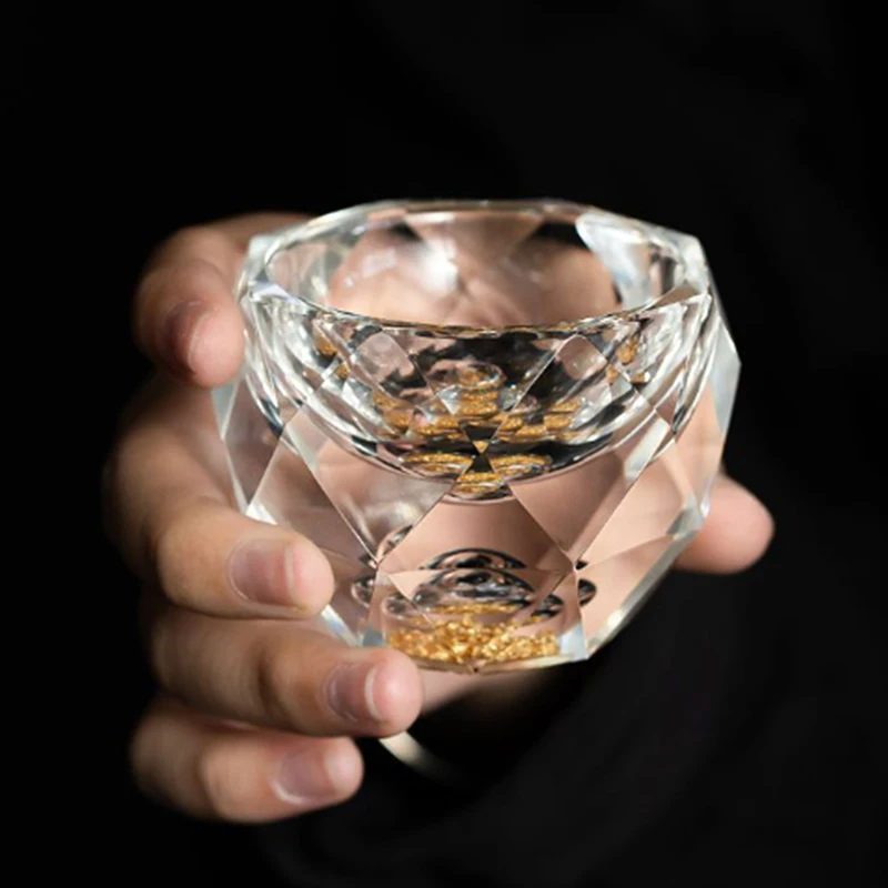 50ml Diamond Cutting Crystal Liquor Glasses Vodka Shot Glass Wine Glasses Whiskey Glass Spirits Sake Soju Brandy Tea Cup
