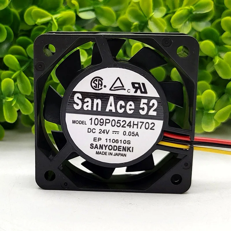 

New For Original Sanyo 109P05245H702 24V 0.05A 5015 3Wire Alarm Silent Axial Fan