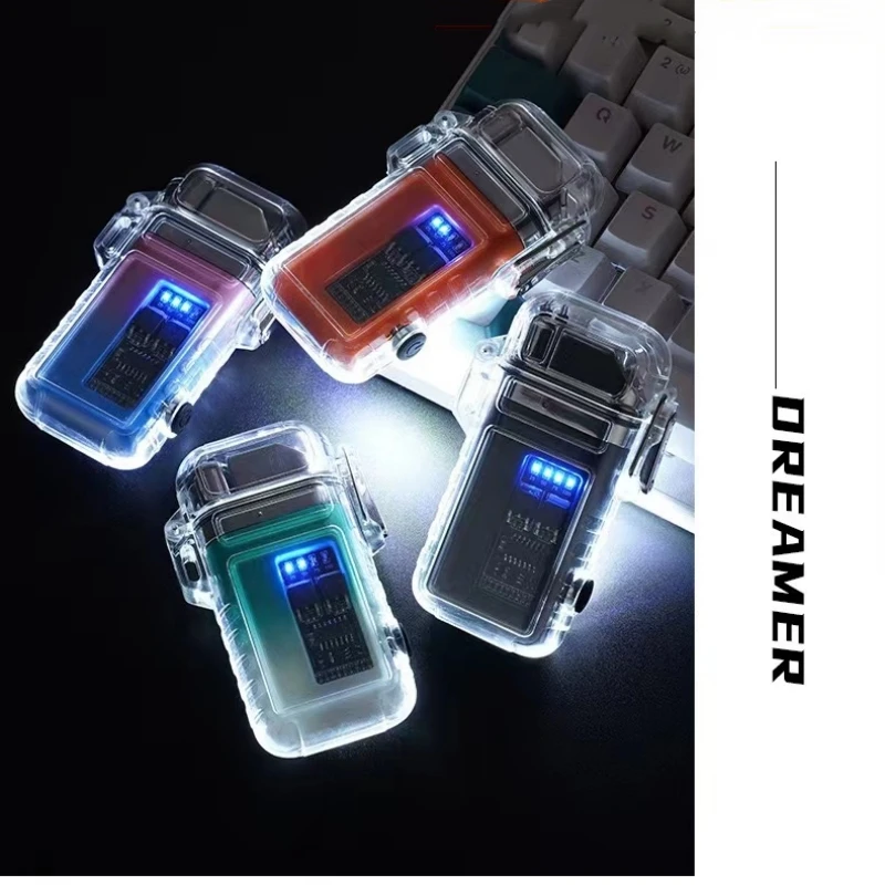 2023 NEW USB Tape-C Waterproof Lighter Arc Plasma Lighter 360 Rotation Ignition Outdoor Camping Windproof Lighter Smoking 3