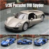 1/36 Porsche 918 Spyder Convertible Toy Car Model For Children RMZ CiTY Welly Diecast Miniature Pull Back Collection Gift Boys 1
