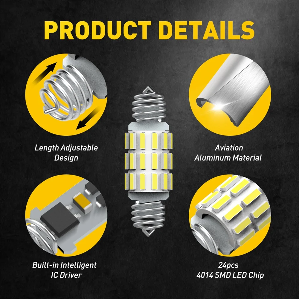 C5W LED Canbus 31-36MM ���� ������ �ڵ��� �ڵ� ���� �� ���׸��� LED ���� �������� ���� ���� ����, ���� ��Ŀ�� bmw��, 6 ��