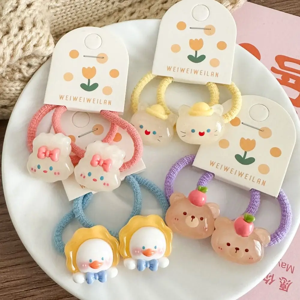 Cartoon Children Hair Scrunchies Gift Korean Style Hair Clip Rabbit Kids Ponytail Holder Hair Ring Cat Bear Hair Rope