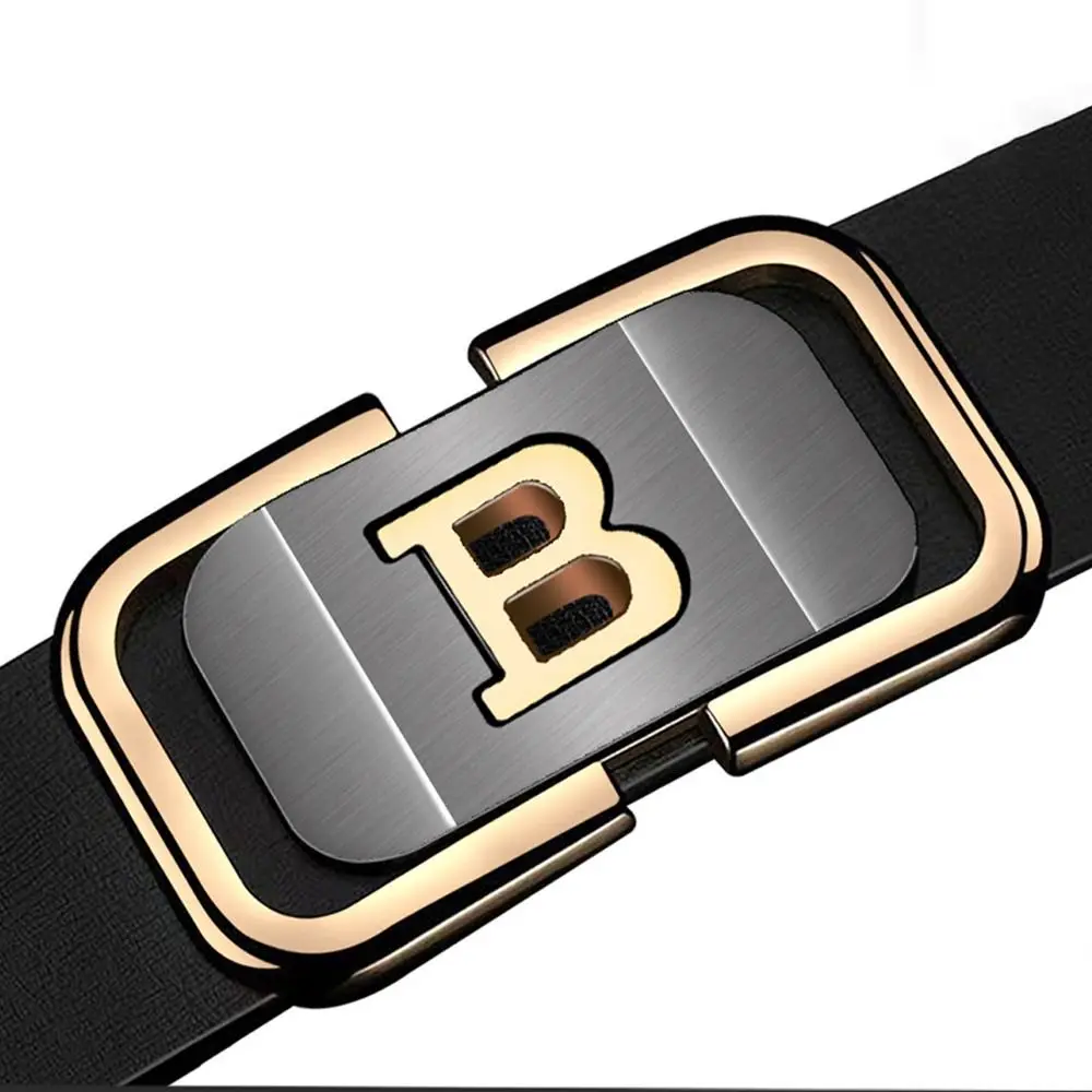 Casual PU Leather Business Leather Belt Luxury Design Vintage Automatic Buckle Belt Waist Strap For Man