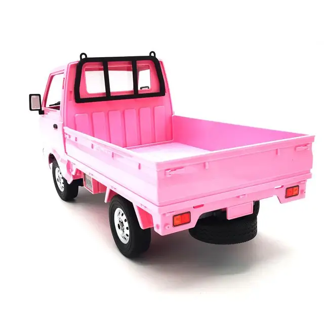 Pink WPL D12 RC Truck 1:10 2WD Simulation Drift Brushed Climbing LED Light On-Road Electric Hobby Car Toy For Boys Kids 5
