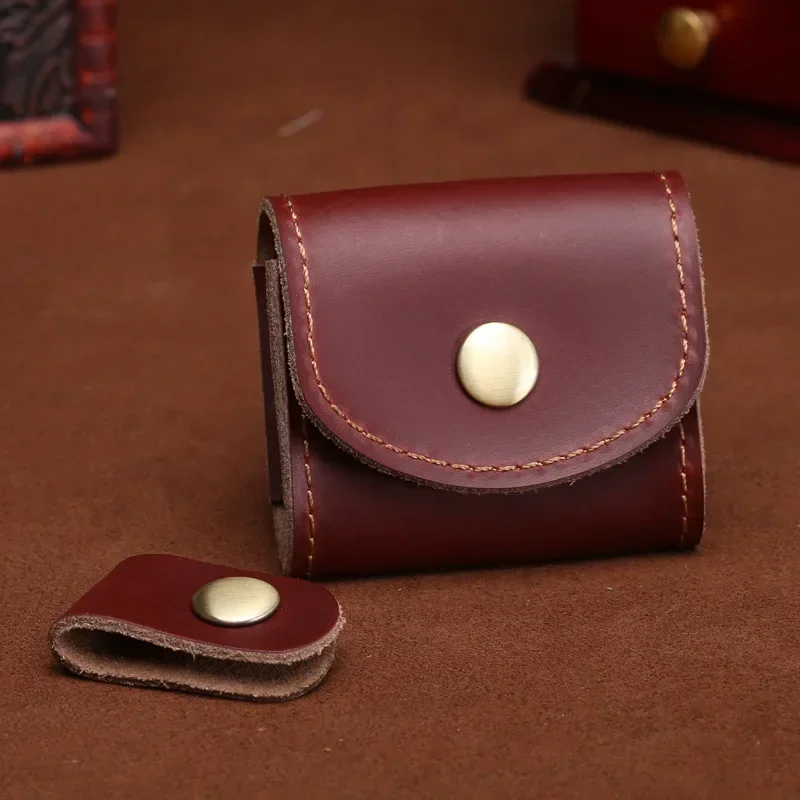 Fashion Coin Purse Vintage Genuine Leather Wallet Multifunctional Female Small Coin Bag Key Earphone Data Cable Storage Box