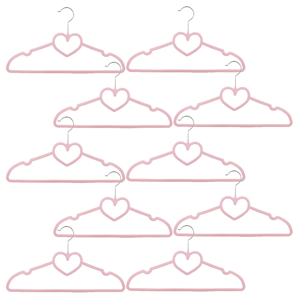 

10 Pcs Clothes Hangers for Suit Clothing Coat Plastic Heart Shaped Shirt Wall