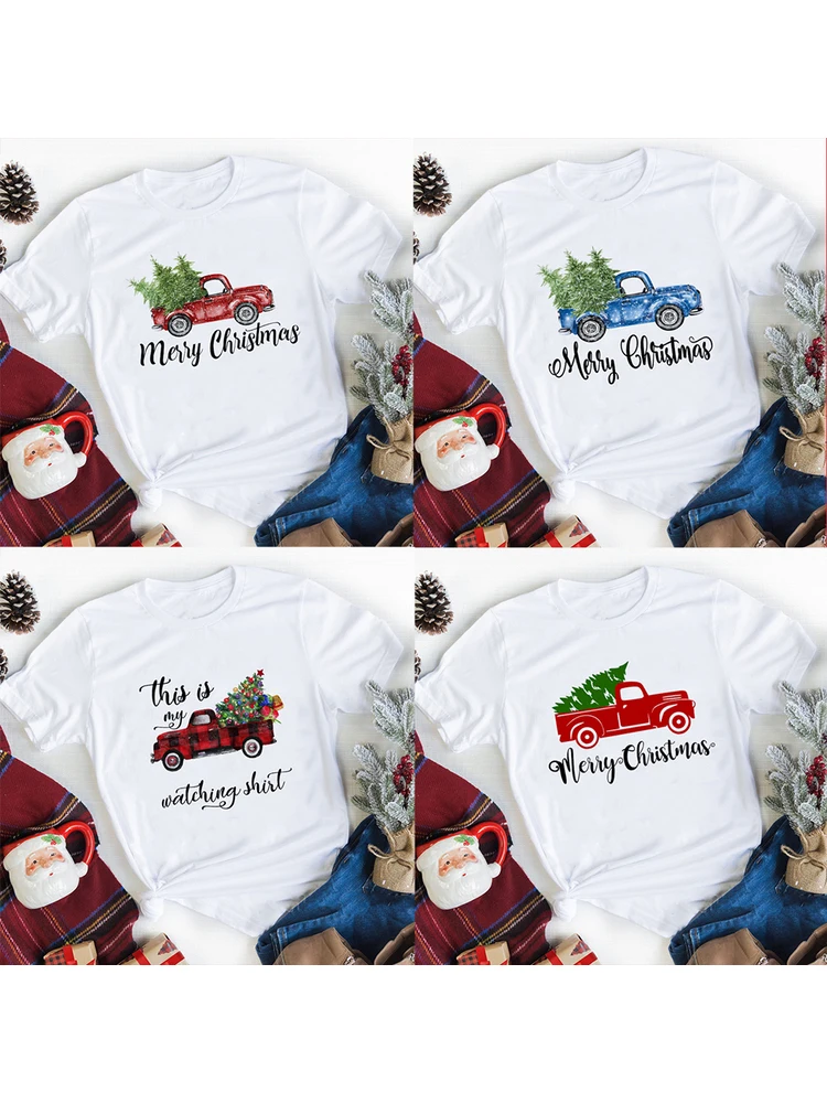 

Женские белые футболки с рисунком на Рождество 2020, футболка с коротким рукавом в стиле Харадзюку с надписью «This Is My Watch»