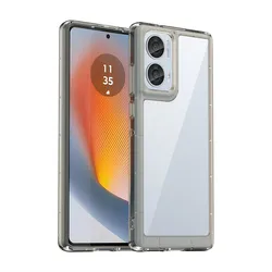 Shockproof Hard PC TPU Silicone Protective Phone Case - Enhanced Protection for Moto Edge 50 Fusion (Gray)