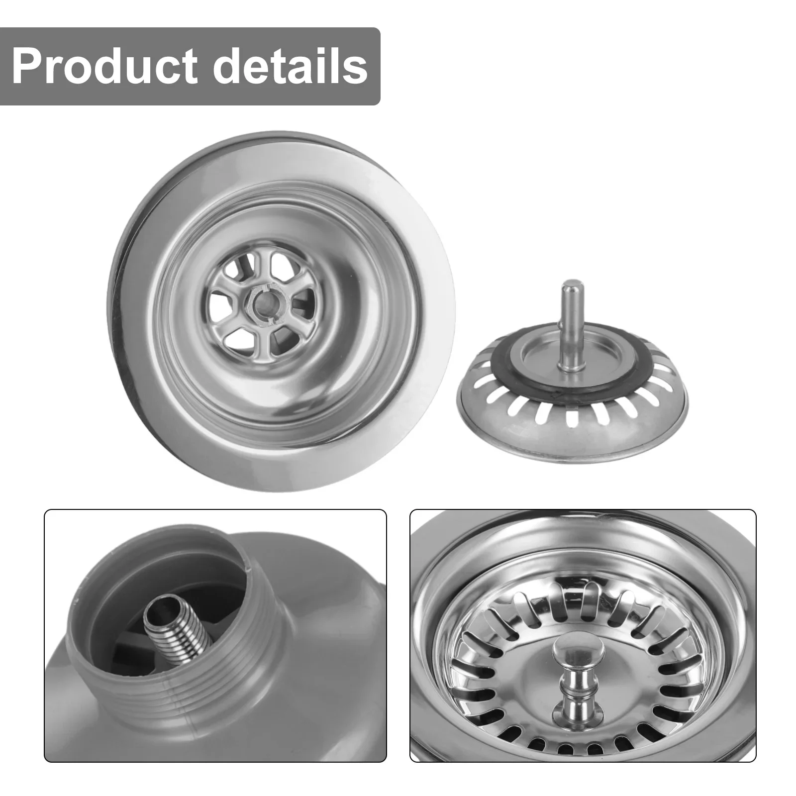 1PC Stainless Steel Waste Plug Sink Filter Hair Catcher Drains Kitchen Sink Strainer Stopper Bathroom Tools Kitchen Access 114mm