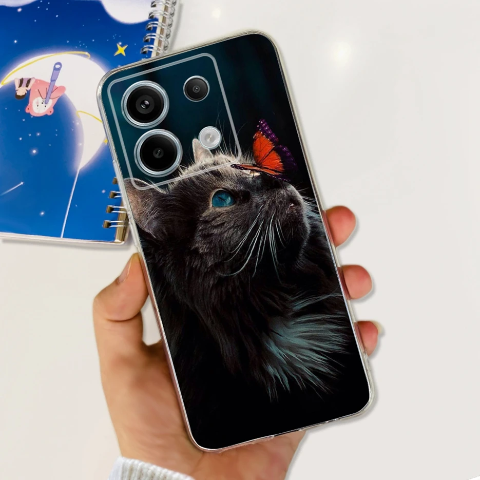 Cute Cat Butterfly Painted Soft Silicone Phone Case