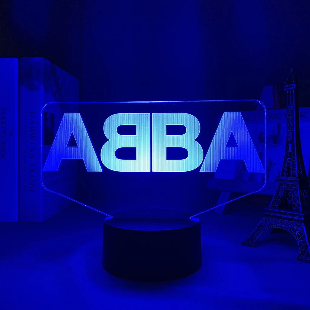3d Lamp ABBA for Fans Bedroom Decoration Lighting Birthday Gift Battery Powered Color Changing Led Night Light ABBA night stand lamps Night Lights