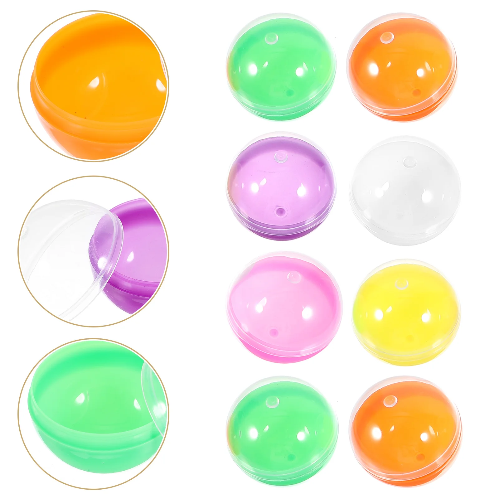 

50pcs Plastic Fillable Balls Openable Storage Packing Balls Colored DIY Balls Plastic Colorful Balls