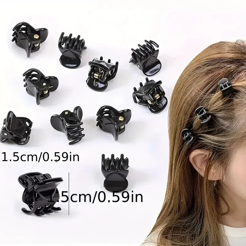 10-60pcs Mini Hair Claw Clips for Women Girls Korean Clear Black Plastic Clips Hairpin Kids Girls Hair Styling Accessories
