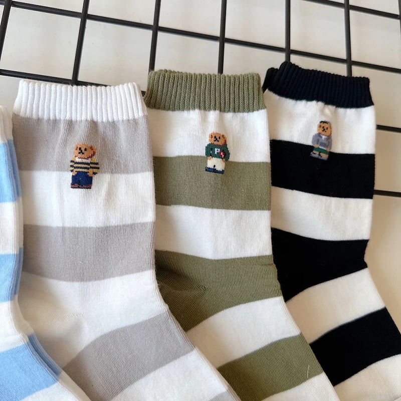 Gute Qualität Cartoon Elegante Dame Bär frauen Nette Socken Baumwolle Harajuku Stil Frau Neuheit Atmungsaktive Sox Weihnachten Geschenke – Detail 39