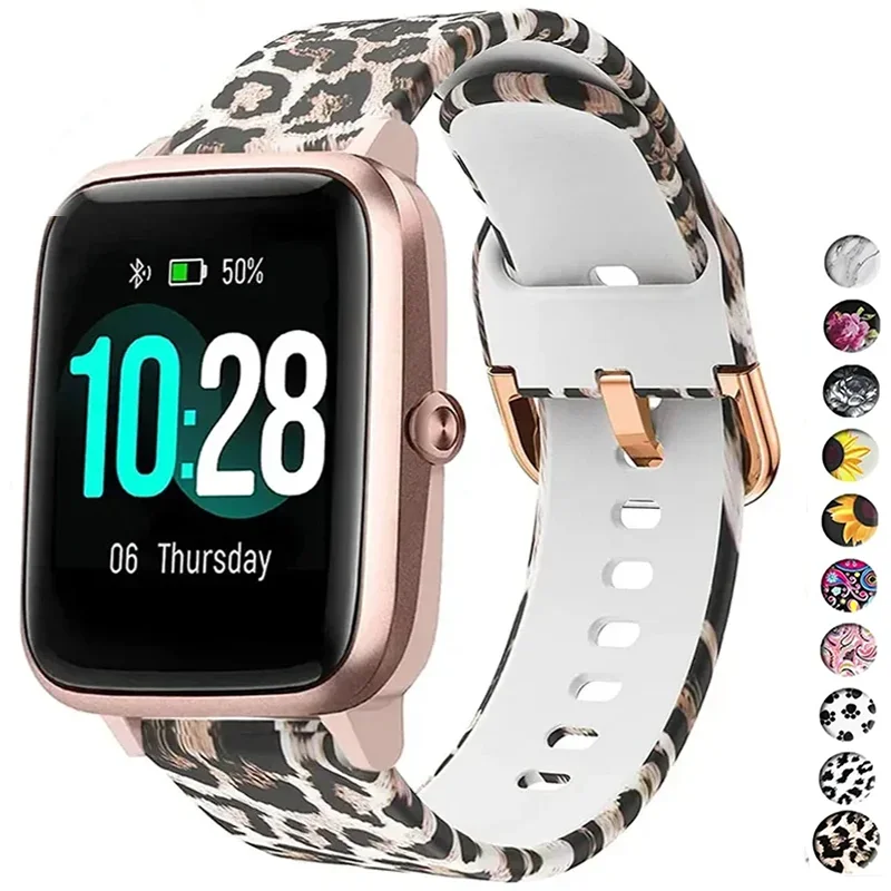 

Силиконовый ремешок для Amazfit GTS 3 2 2e 4 Mini/GTR 4/3/Pro/2/2e 42/47 мм stratos 2/3 браслет с принтом Amazfit Bip 3 20 мм 22 мм