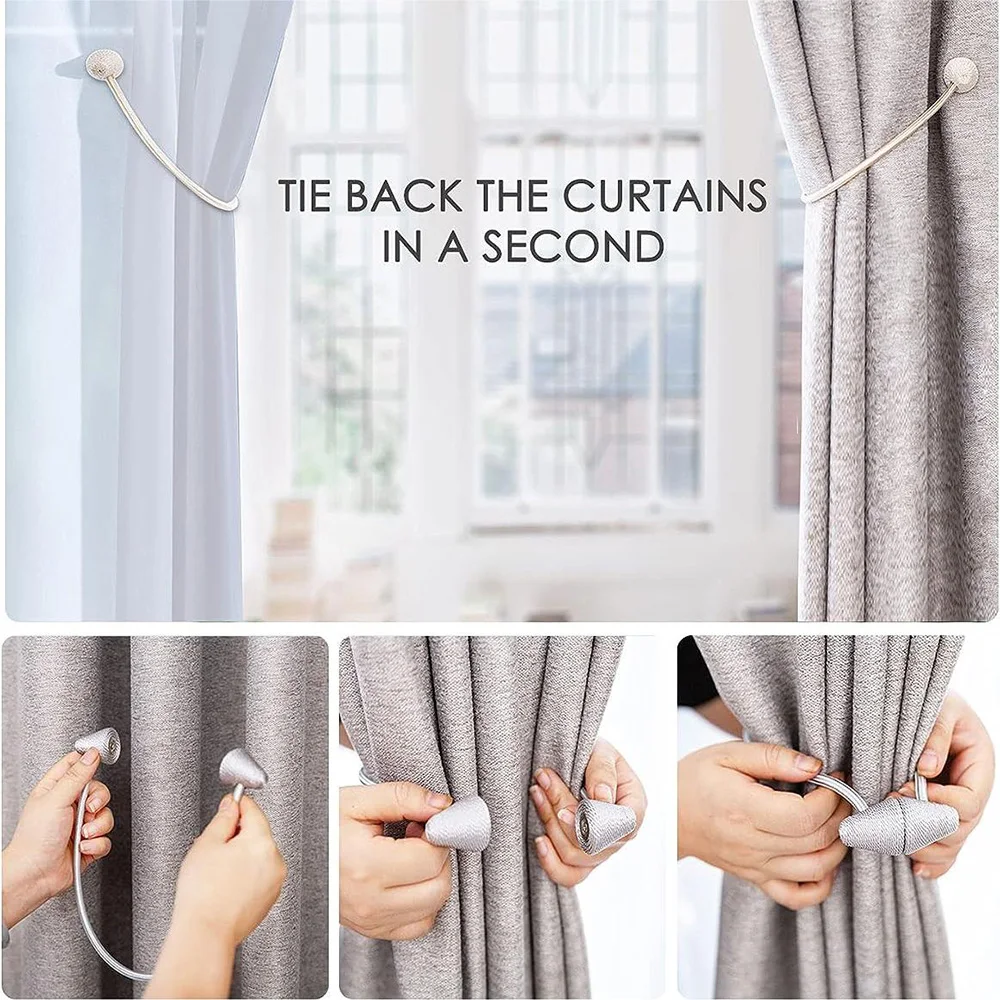 2 Pieces of Modern Magnetic Curtain Laces-Hand-Woven Laces for Bedroom and Living Room-Easy to Use and Fashionable Home Decoration